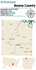  Large and detailed map of Boone county in Arkansas
