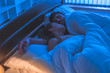 © realstock1 - The sleeping couple relax in the bed. night time