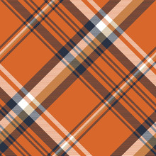 Orange Check Plaid Seamless Pattern