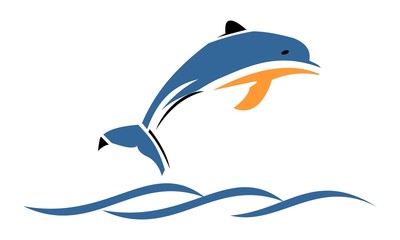 Vector of dolphins jump