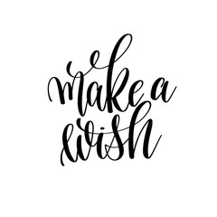 Wall Mural - make a wish black and white hand written lettering
