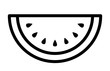 Watermelon fruit slice or cross section with seeds line art vector icon for apps and websites