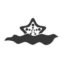 Poster - starfish in water icon vector illustration design