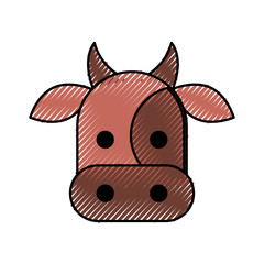 Wall Mural - cow head isolated icon vector illustration design