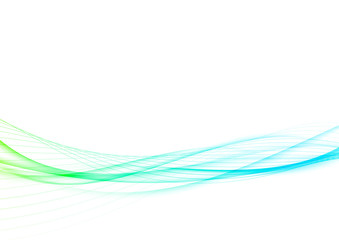 Wall Mural - Fresh abstract soft bright swoosh spring wave wibes. Green color speed transparent gradient overlay lines