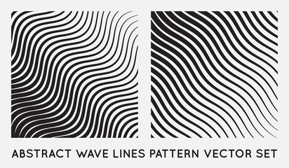 Wall Mural - set of wave oblique smooth lines pattern in vector