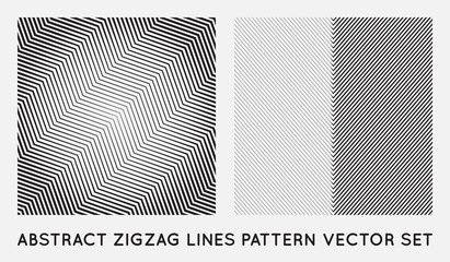 Wall Mural - set of oblique edgy zigzag lines pattern in vector
