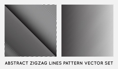 Wall Mural - set of oblique edgy zigzag lines pattern in vector