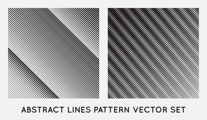 Wall Mural - set of diagonal oblique edgy lines pattern in vector