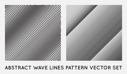 Wall Mural - set of wave oblique smooth lines pattern in vector