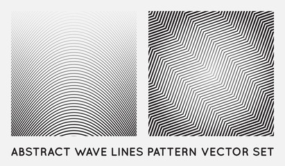 Wall Mural - set of wave oblique smooth lines pattern in vector