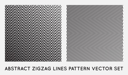 Wall Mural - set of oblique edgy zigzag lines pattern in vector