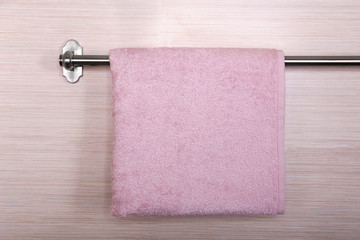 Wall Mural - Clean towel on hanger in bathroom