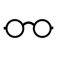 Black Round Glasses Icon Isolated