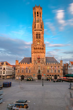 Belfry Of Bruges On Market Square