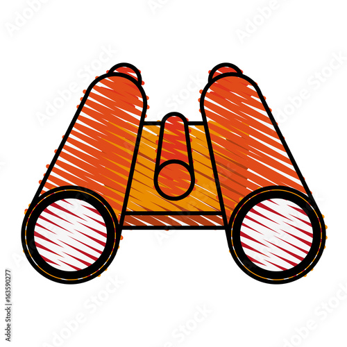 Colorful binoculars doodle over white background vector illustration