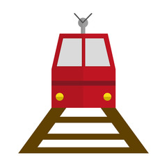 Sticker - tram vehicle isolated icon vector illustration design