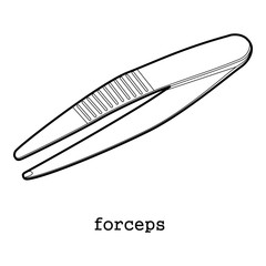 Wall Mural - Surgical forceps icon outline