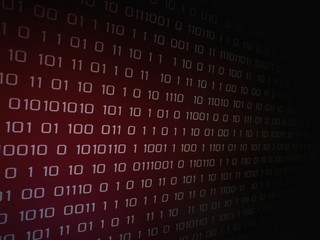 Wall Mural - red binary code on computer screen. red binary code background for problem internet, business, conne