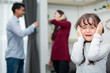 © Getty Gallery - Frustrated of little girl is disaster in argument of mother and father in family conflict