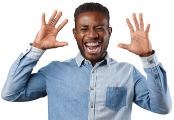 Happy African American man, smiling