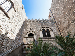 Poster - inner courtyard of Corvaja Palace in Taormina