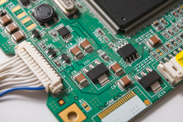 Aufkleber - Computer motherboard components close up