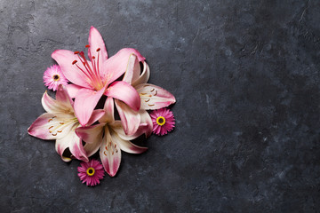 Colorful lily flowers