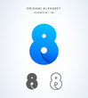© nickimpression - Vector origami alphabet. Number 8 logo template