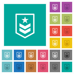 Canvas Print - Military rank square flat multi colored icons