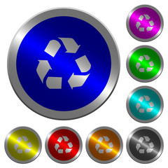 Poster - Recycling luminous coin-like round color buttons