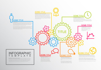 Wall Mural - Vector Infographic report template gear wheels