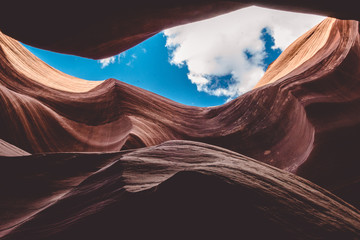 Poster - Blue sky over desert Arizona. Antelope Canyon