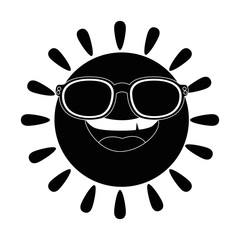 Wall Mural - Cute sun cartoon icon vector illustration graphic design