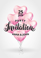 Wall Mural - Heart balloon Party Invitation