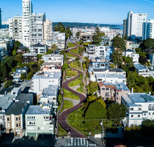 Aerial View Of The Lombard Street In San Francisco