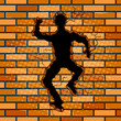 © Oleksandr Pokusai - Human silhouette hole in brick wall pop art vector