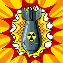 Nuclear Atomic Bomb Pop Art Style Vector