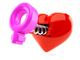 Poster - heart with female gender symbol