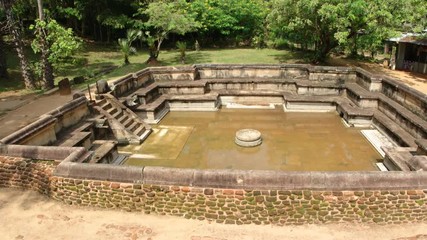 Wall Mural - Ruin of the Royal Baths in Polonnaruwa. UltraHD 4k video