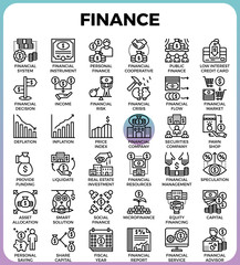 Finance line icons