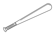 Black And White Baseball Bat. Illustration Isolated On White Vector Eps 10