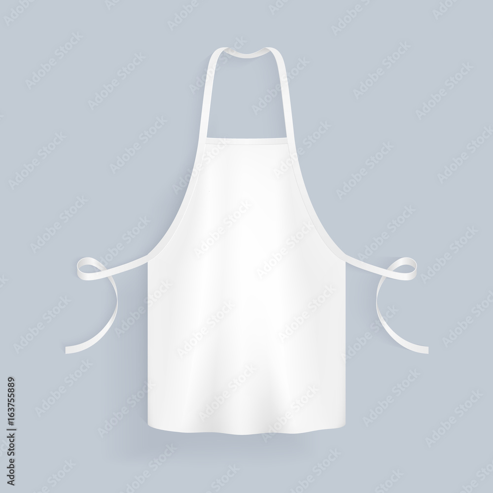 White blank kitchen cotton apron isolated vector illustration Stock ...