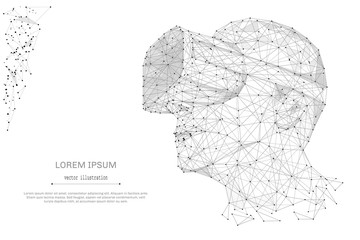 Poster - Abstract mash line and point virtual reality on white background with an inscription. Starry sky or space, consisting of stars and the universe. Vector technology illustration