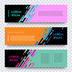 Poster - Web banners set for vector digital website background template