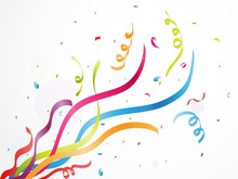 Colorful Party Confetti On White Background