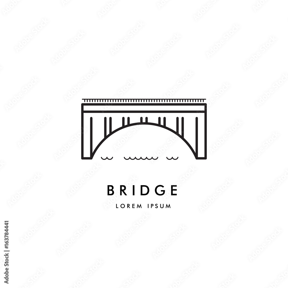 Logo vector arched bridge isolated on white background Stock Vector ...
