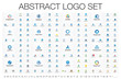 Abstract business logo set. Corporate identity design elements. Network connect, integrate, grow concepts. Science technology, health and medical, market logotype collection. Color Vector brand icons