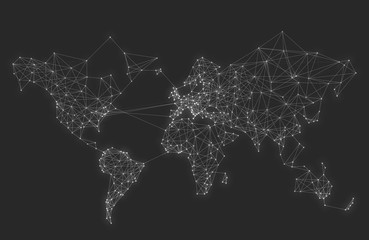 Poster - Abstract Telecommunication World Map - Detailed EPS10 vector design - Organized layers
