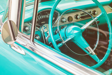 Wall Mural - Dashboard of a classic car